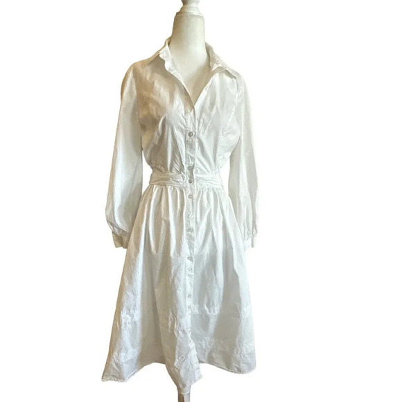 Toccin Cutout Shirtdress in White 4 Womens Aline Fit and Flare - Picture 5 of 13